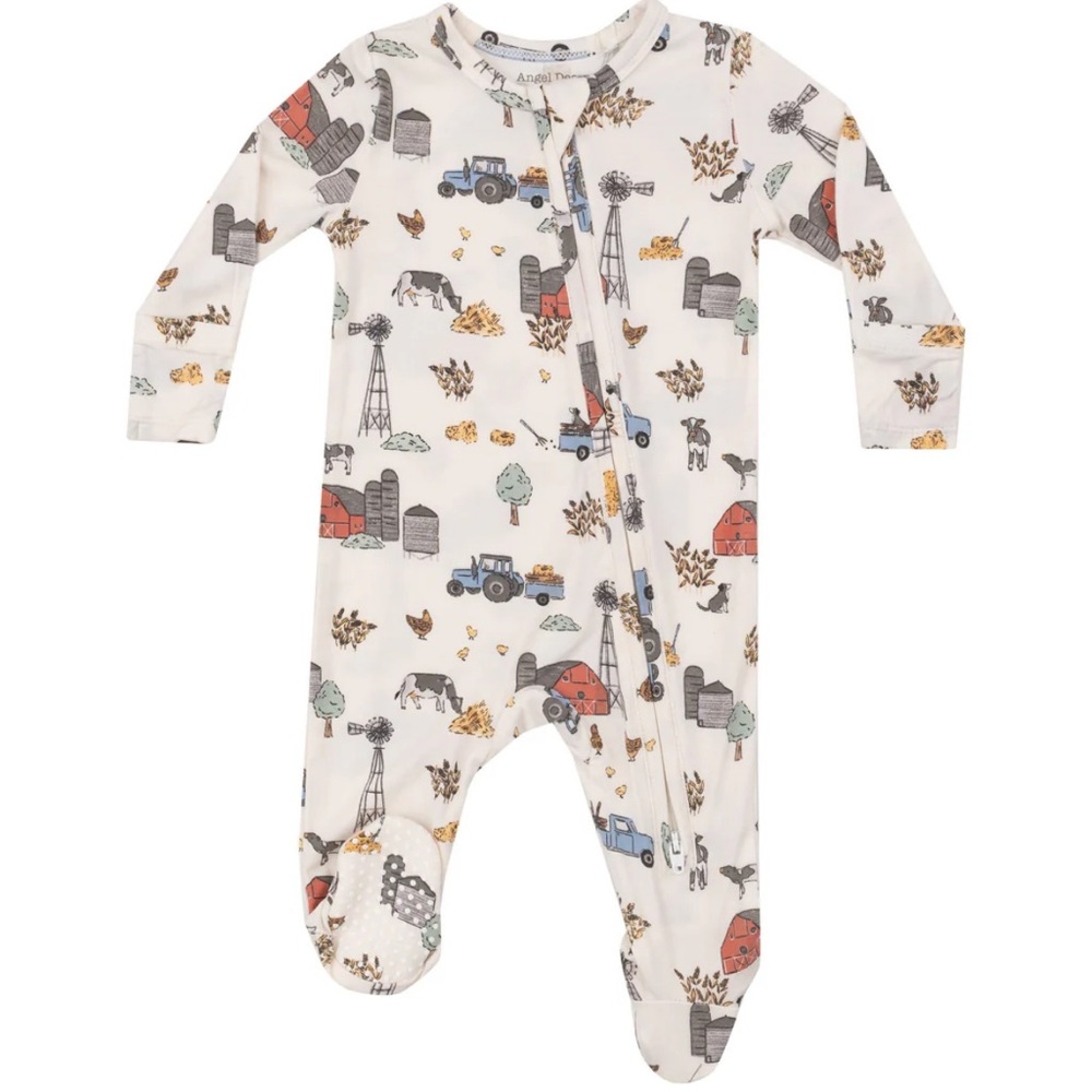 NWT Angel Dear Hay Farmer Print One Piece, 3-6m